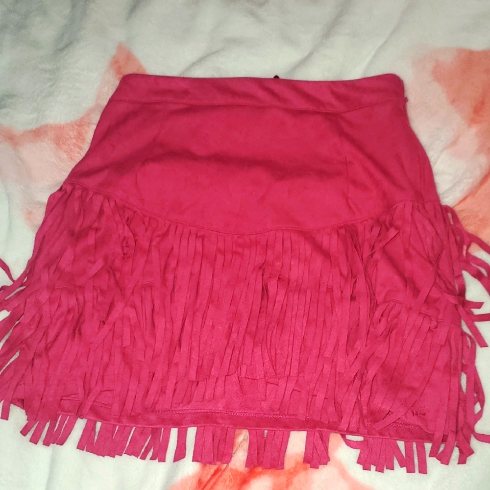 Fringed Pink Skirt